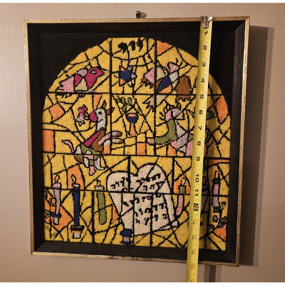 Vintage Professional Framed Needlepoint Religious Christian Christmas 0051010 - Picture 2 of 12